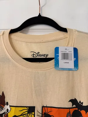 Disney Women Halloween Graphic Tee - Cream with Orange & Black Art size L new thumbnail 2