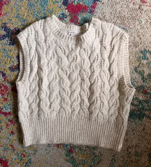 Sincerely Jules Cream Sweater Vest Knit thumbnail 1