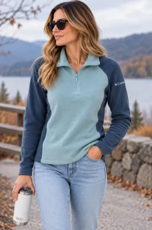 Columbia Women’s Two-Tone Fleece Quarter-Zip Pullover – Medium thumbnail 1