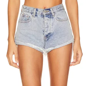Superdown Cutoff Jean Shorts Size 23 Light Wash Faded Denim High Rise $68 NEW thumbnail 1