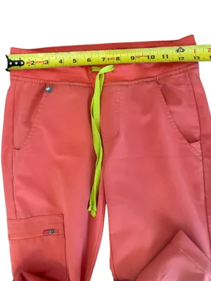 FIGS Zamora Joggers Scrub Bottoms Hot Coral Womens Size XXS Petite. thumbnail 9