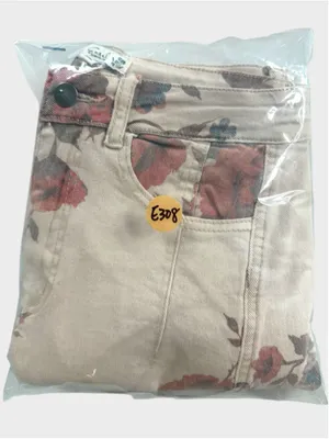 Easel Floral Print Barrel Denim Pants Size M thumbnail 11