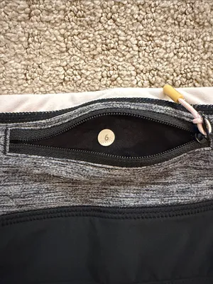 Lululemon Run: Speed Shorts Black with Heather Gray Waist Size 6 Workout thumbnail 4