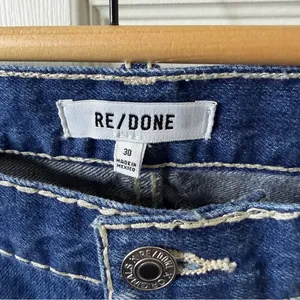 RE/DONE Loose Long‎ Jeans Blue Chunky Stitch Indigo High Rise Womens Size 30 thumbnail 6