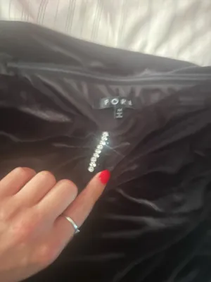 These Three Boutique Velvet off the shoulder shirt thumbnail 2