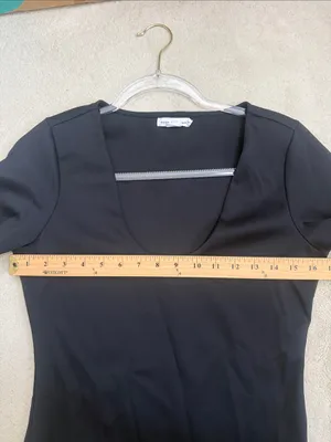 Good American Scuba Scoop Neck Bodysuit in Black Size Large thumbnail 8