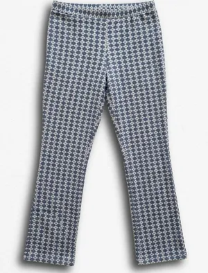 Full Tilt Womens Blue White Geometric Diamond Print‎ Flare Leggings Pants Small thumbnail 1