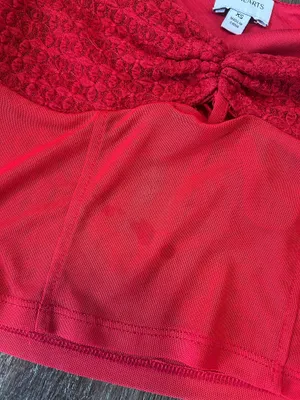 LA Hearts PacSun Red Lace Top thumbnail 2
