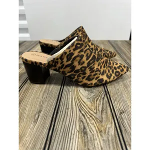 Massini Women's Emily Leopard block heeled Mules SZ 10 thumbnail 3