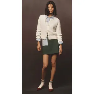 NWT Anthropologie Maeve Mod Mini Skirt Size‎ XS Green White thumbnail 3