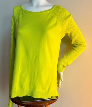 Ralph Lauren Neon Yellow/ green Crew Neck Sweater activewear womens XL thumbnail 1