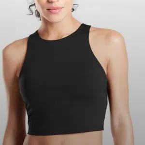 Athleta Black Conscious Crop Racerback Sports Bra Sz L thumbnail 1