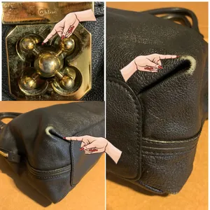 Chloe Black Leather "Elsie" Bowler Style Bag thumbnail 10