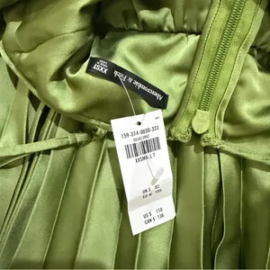 Abercrombie & Fitch Giselle Pleated Mini Dress Size XXS Tall Green thumbnail 7