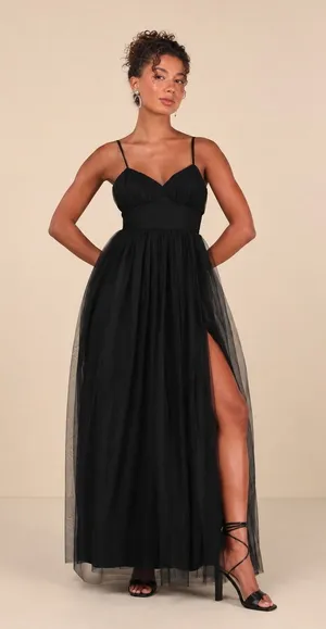 LULU's Prom Wedding Elegant Chic Sexy Elegant Bustier Tulle Romantic Maxi Dress thumbnail 1