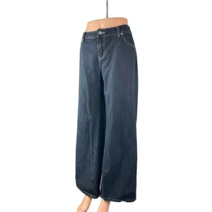 Edikted Women's Black Dark Wash High Rise Wide Leg Baggy Denim Jeans Size XL thumbnail 2