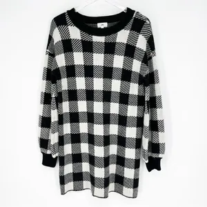 LPA Buffalo Plaid Crewneck Wool Blend Sweater Dress‎ Women's Size S Cabin Core thumbnail 3
