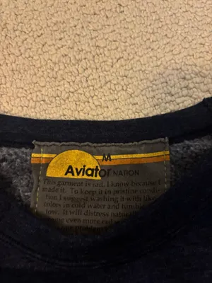 Navy Aviator Nation Bolt Cropped Classic Crewneck Heather Navy Neon thumbnail 2