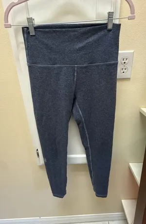 FLEO Heathered Navy Blue Athletic Leggings Medium thumbnail 1