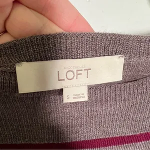 Loft‎ Boatneck Tunic Sweater Brown PInk Stripes thumbnail 9