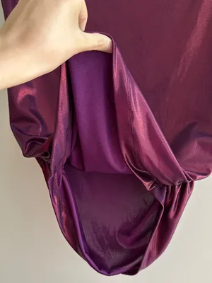 Maeve by Anthropologie Mock-Neck Ruched Shine Tank, Plum/Prune, Size Large thumbnail 10