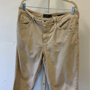 NYDJ Premium Denim Tan Corduroy Flare Leg Jeans Khaki High Rise Women's Sz 16 thumbnail 3