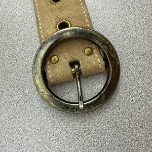 Caulderon Belt Womens Medium Tan Brown Grommet Round Buckle Suede 6493 thumbnail 2