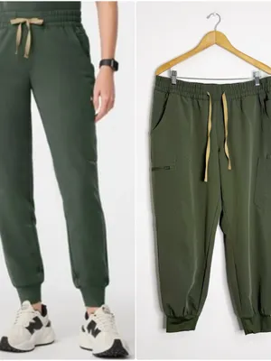 FIGS Uman Jogger Scrub Pants Women’s XL Petite Moss Green Technical Collection thumbnail 2