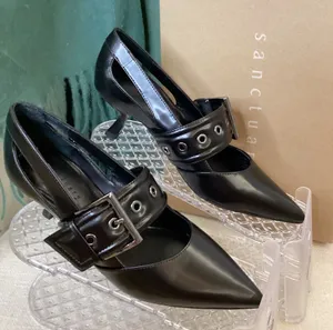 Sanctuary‎ Piper Black Heels with Statement Buckle thumbnail 1