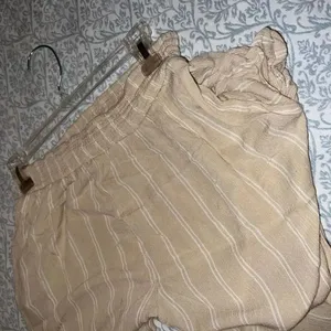 Boho chic beach pants nude flowy coverup linen style pool wide leg size L thumbnail 5