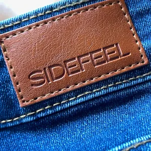 SIDEFEEL Women’s Size 6 High Rise Wide Leg Jeans Dark Wash Raw Frayed Hem thumbnail 4