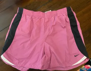 Nike Pink Shorts with White Logo Size Small thumbnail 1