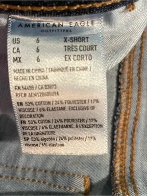 American Eagle Super Hi-Rise Jegging Women’s 6 Dark Wash Jeans Distressed thumbnail 7