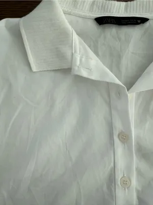 Zara White Cropped Polo Top thumbnail 2
