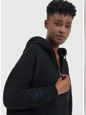 UGG Adryann Hoodie M 24” p2p Black $128 Retail NWOT thumbnail 4