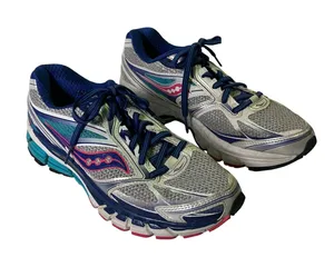 Saucony‎ Guide 8 Womens 8.5 Running Shoes Silver Blue Pink S10256-1 PowerGrid thumbnail 1