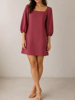 Amanda Uprichard Walsh Mauve Pink Square Neck Feminine Romantic Mini Dress thumbnail 12