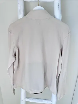 Zella Cream Half-Zip Soft Fleece Pullover w Kangaroo Front Pockets Size Large thumbnail 2
