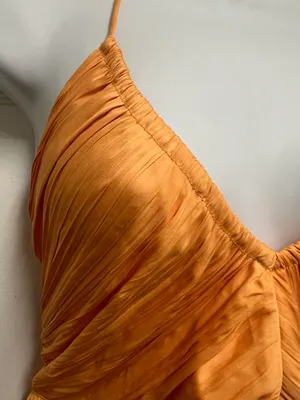 Old Navy Golden Aurora Shirred Satin Halter Top thumbnail 6