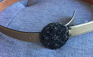 Fossil Metallic Color Belt with Statement Buckle Small thumbnail 1