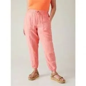 Athleta Cabo Linen Jogger Women Size 2 Coral Summer Casual‎ Pants 531704 thumbnail 2