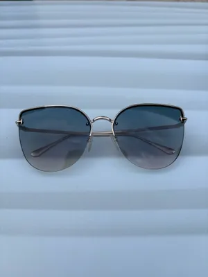 Tom Ford Ingrid-02 TF 652 28P Cat-eye gradient smoke sunglasses rose gold metal frame thumbnail 17