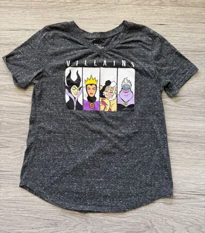 Disney Black Short Sleeve Villains Graphic Tee with Purple & Yellow Accents thumbnail 1