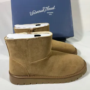 Universal Threads May Suede Ankle Boot Women 9 Tan W/Faux Fur‎ Memory Foam Snow thumbnail 3