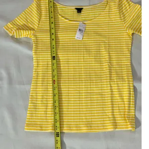 Ann Taylor Striped Scoop Neck Top-‎ Solarium Sun thumbnail 5