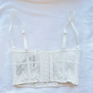 Skims Femme Lace balconette Unlined Demi Corset Marble White Bridal Size M NWT thumbnail 2