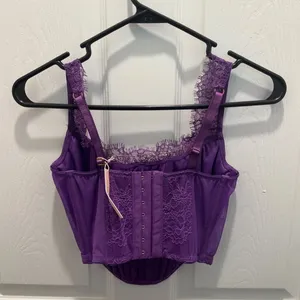 Victoria’s Secret Purple Lace Corset-Style Top thumbnail 2