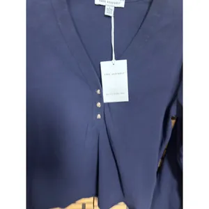 Free Assembly Navy Henley Top‎ Size Large thumbnail 3