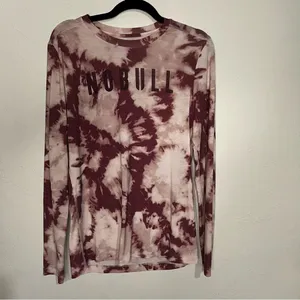 NOBULL Women's‎ Long Sleeve Burgundy Tie-Dye Top thumbnail 2