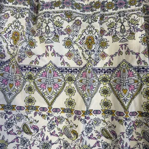 Free People Skirt Womens Medium Midi Floral Boho Festival Cream Purple Pockets thumbnail 2